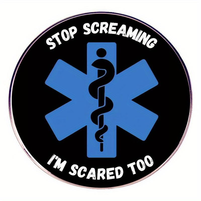 

1pc "stop Screaming, I'm Too" Alert Pin - Alloy Badge With Design For Professionals