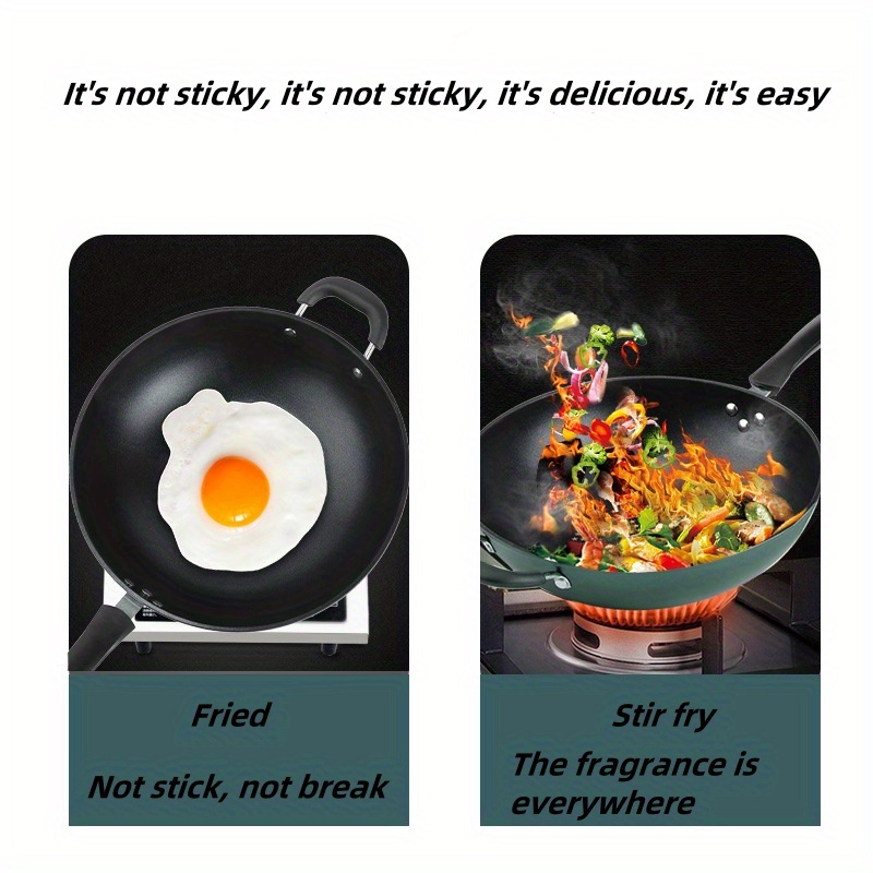 1pc non stick wok micro oil smoke household non stick wok gas stove special pan details 1