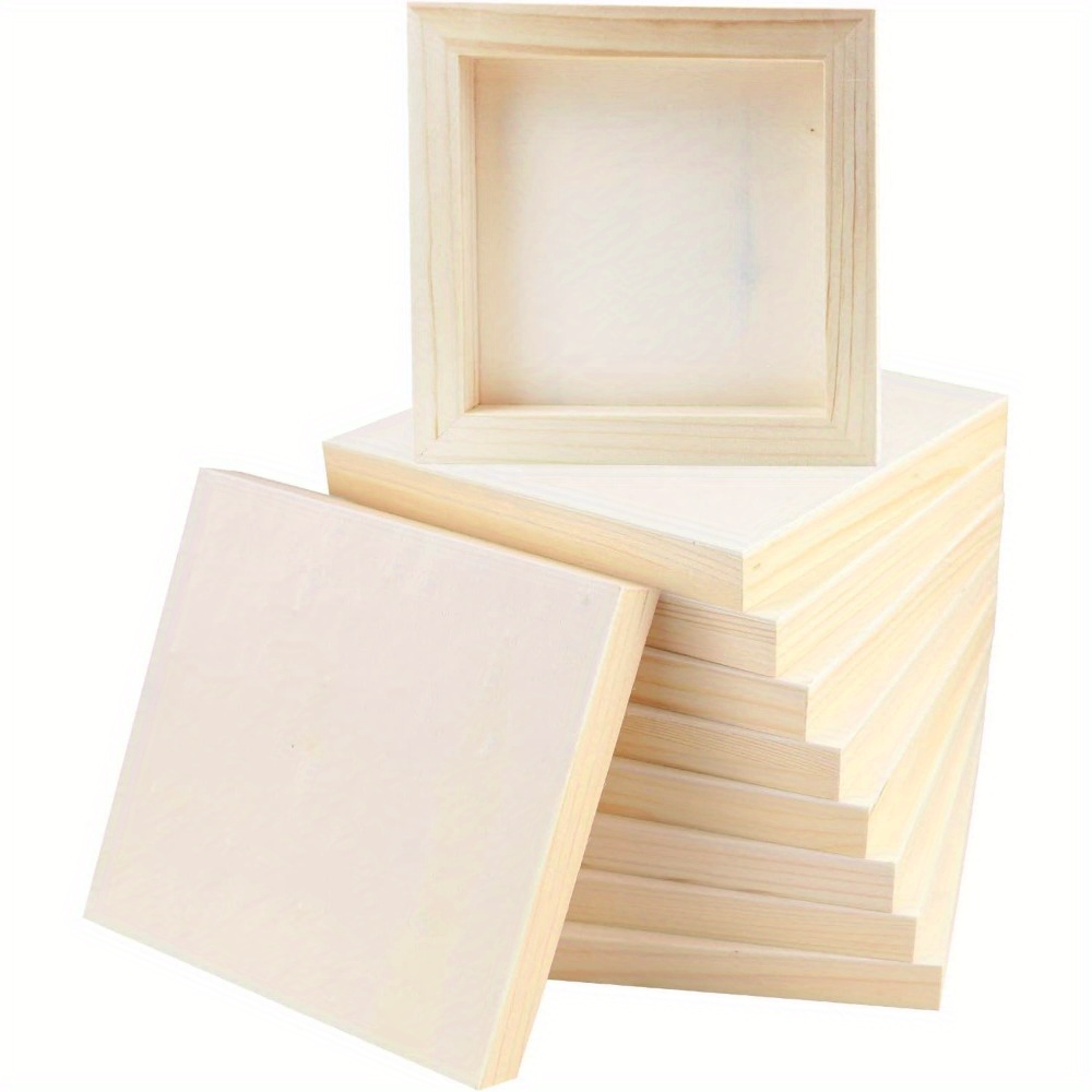 

Unfinished Wooden Panel Boards: Perfect For Diy Art Projects, Painting, And Crafts - 20x20cm And 15x15cm Sizes