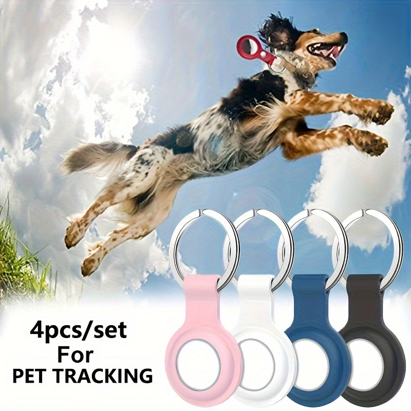 

4-pack Silicone Cases For Apple Airtag , Protective Covers With Stainless Rings, Pet Tracking Accessory - Electronics-free & Battery-free