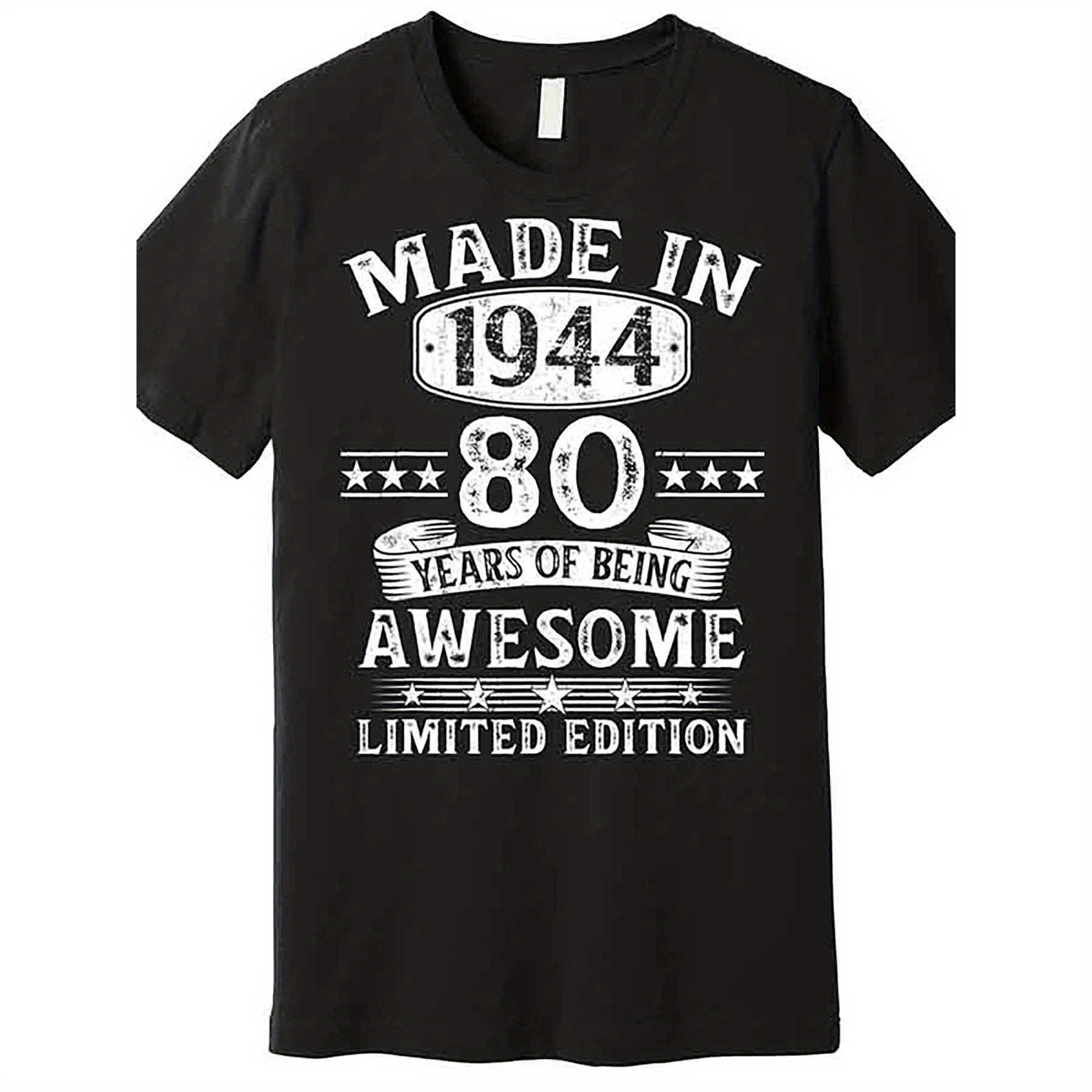 

Made 1944 80 Years Old Gift 80 Years Old Birthday Gift Premium T-shirt 230711 Funny Men's Short Sleeve Graphic T-shirt Collection Black Aa