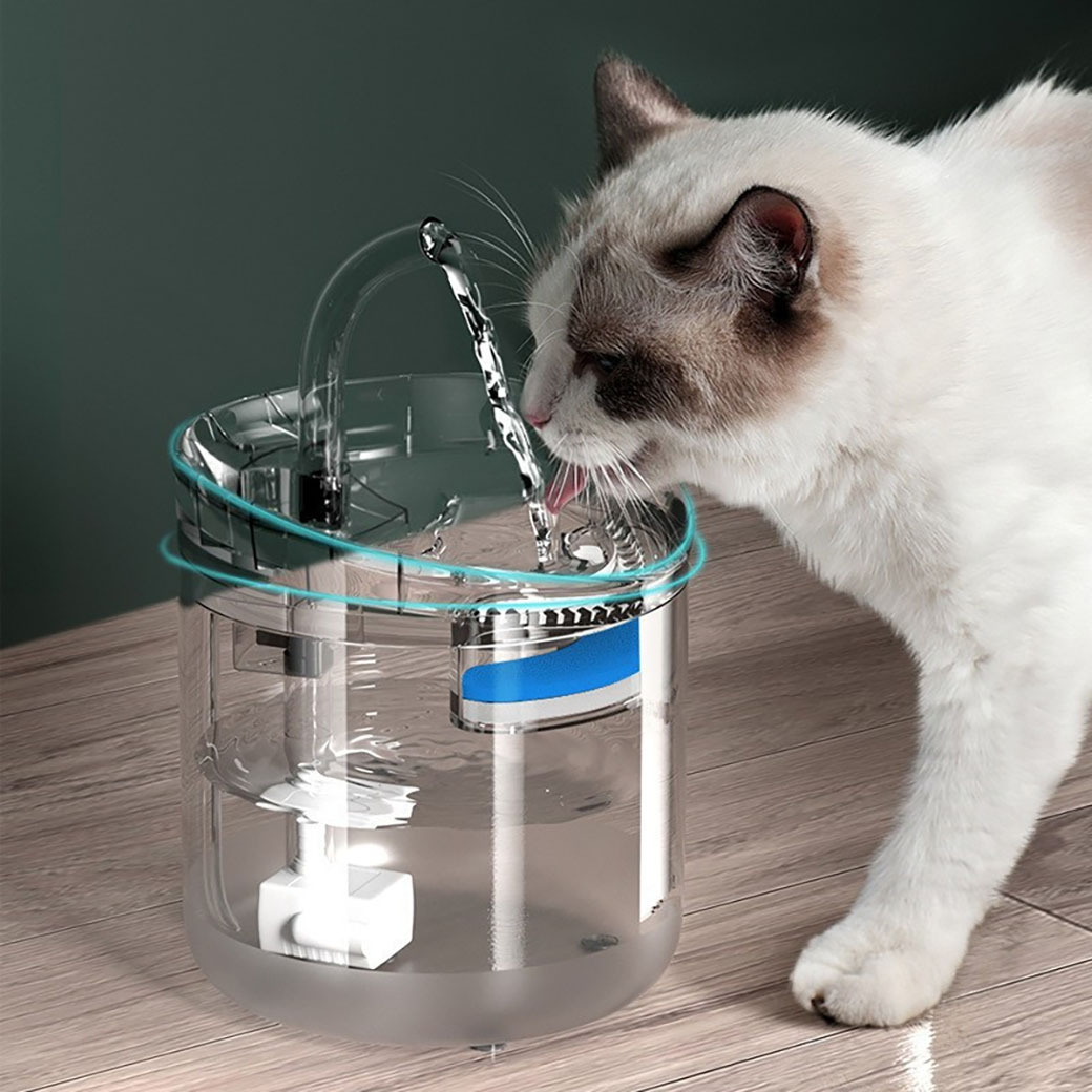 

2l Smart Automatic Pet Water Fountain, Cat Water Fountain, Circulating Water, With 1 Filter Replacement 1 Adjustable Silent 1 Water Pump, For Cats And Dogs Indoor, Home Use