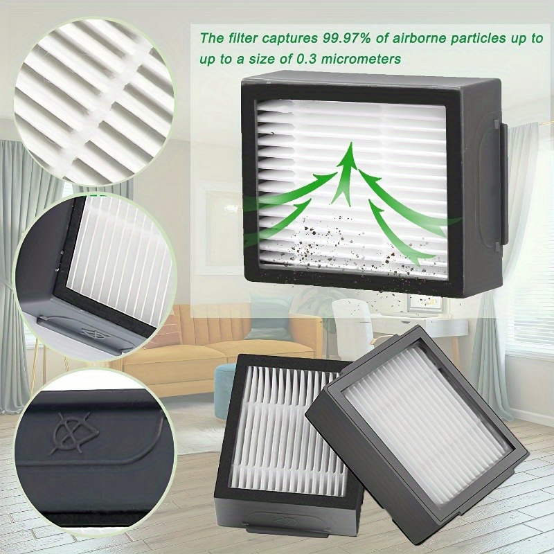 10pcs multi surface rubber hepa filters side brushes for irobot models i3 i4 i6 i7 i8   e5 e6 e7 vacuum cleaner accessories details 2