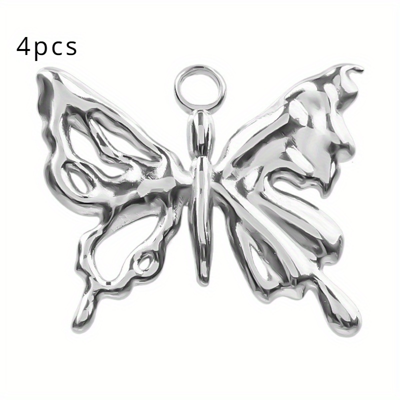 E-shop 4er-Set Edelstahl Süße Schmetterling Verzierungen Handgefertigte Schmuck Halskette Schmetterling Dekoration Verzierungen