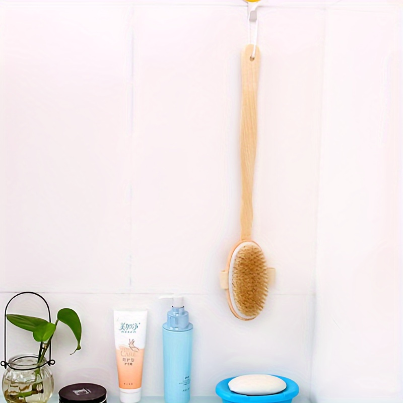 1pc long handle shower brush with dual use soft bristles back massager body scrub brush ergonomic grip for shower   detachable head for   no battery needed wet dry use ideal for   spa bath accessory dry brushing   sturdy loop skincare routine Product details 5
