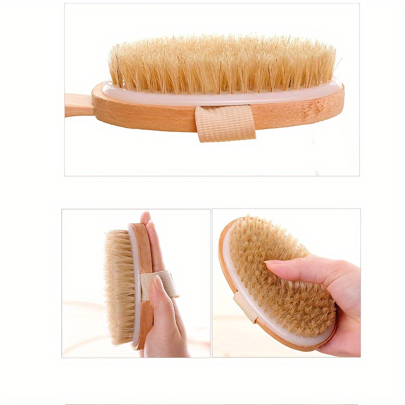 1pc long handle shower brush with dual use soft bristles back massager body scrub brush ergonomic grip for shower   detachable head for   no battery needed wet dry use ideal for   spa bath accessory dry brushing   sturdy loop skincare routine Product details 6