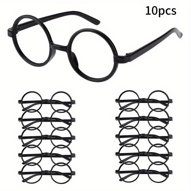 

[top-] 10pcs - Round Frame, Lensless Eyeglasses For Halloween Costumes & Parties