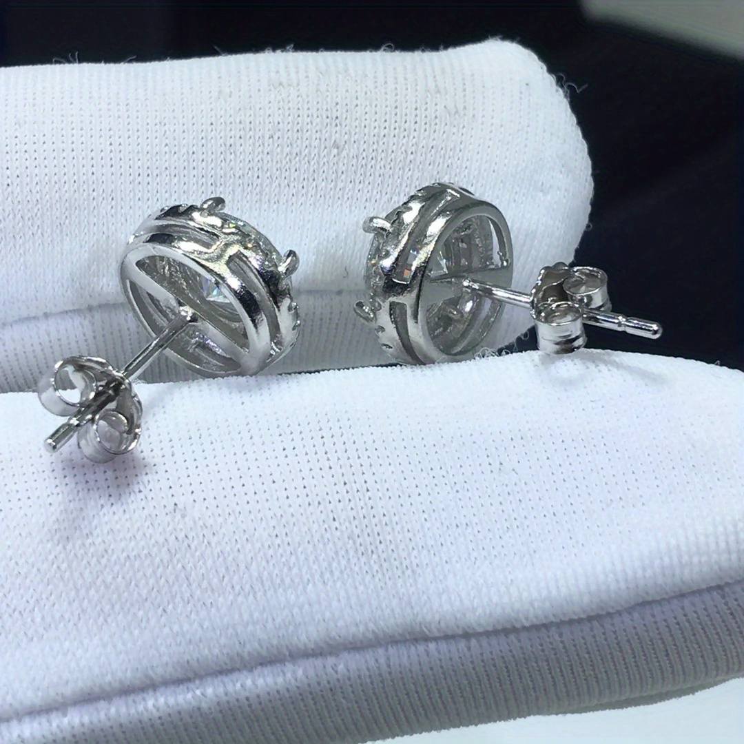 1Pair 0.5/1/2/3Carat Moissanite Earrings, 925 Sterling Silvery Post, Bohemia Theme, Certified, for Women, Men, Wedding, Birthday Jewelry Gifts