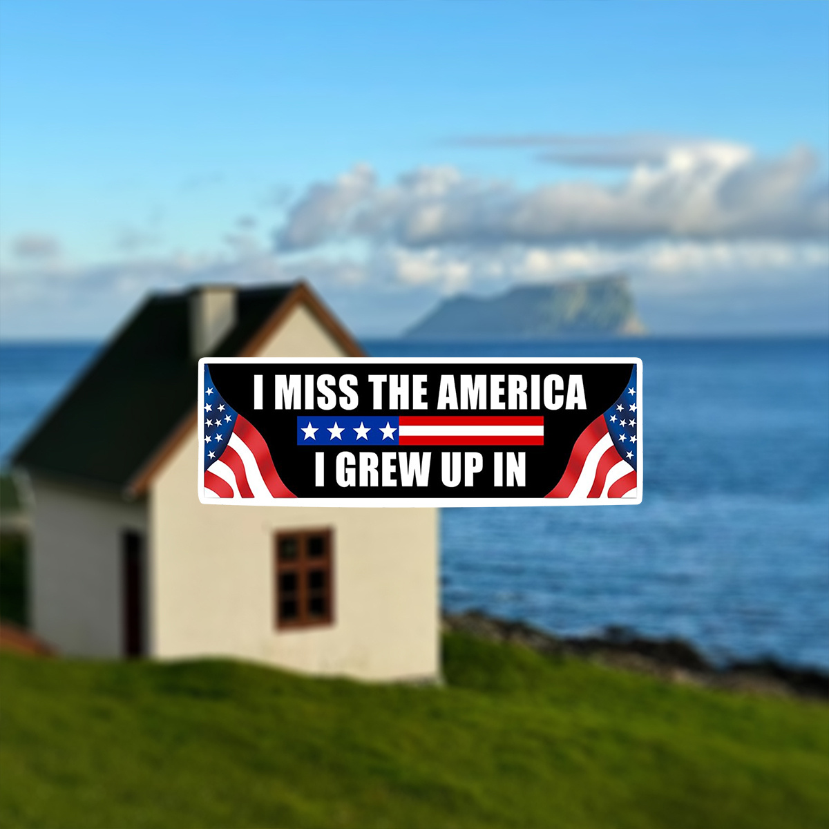 

Patriotic Vinyl Bumper Sticker: 'i Miss The America I Grew Up In' - Reflects Nostalgia For Old America With American Flag Design - Self-adhesive, Durable, And Perfect For Car Enthusiasts