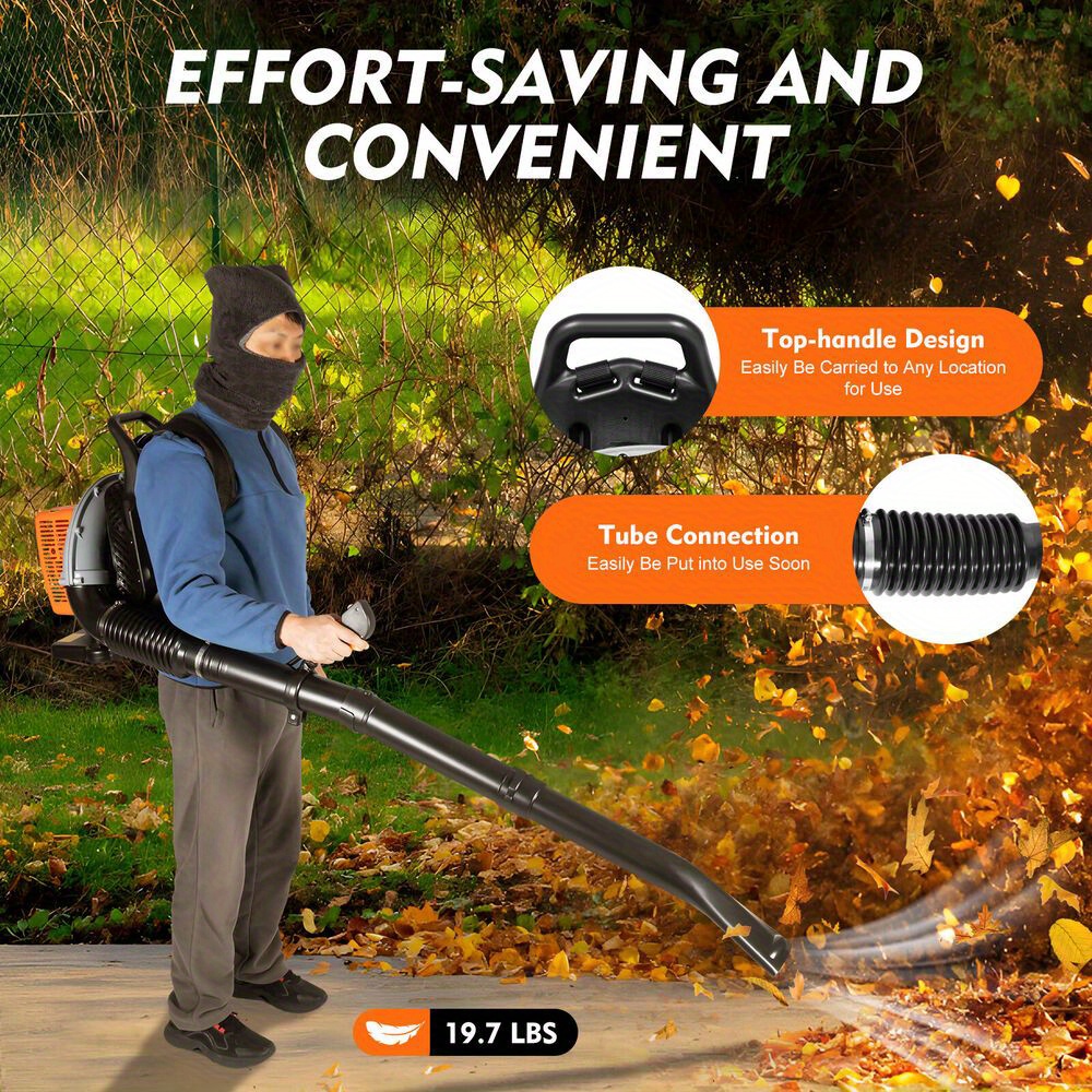 

63cc Petrol Backpack Leaf Blower Powerful 2 Stroke Lightweight Air-cooled Backpack Gas Powered Leaf Blower Commercial Grass Lawn Blower