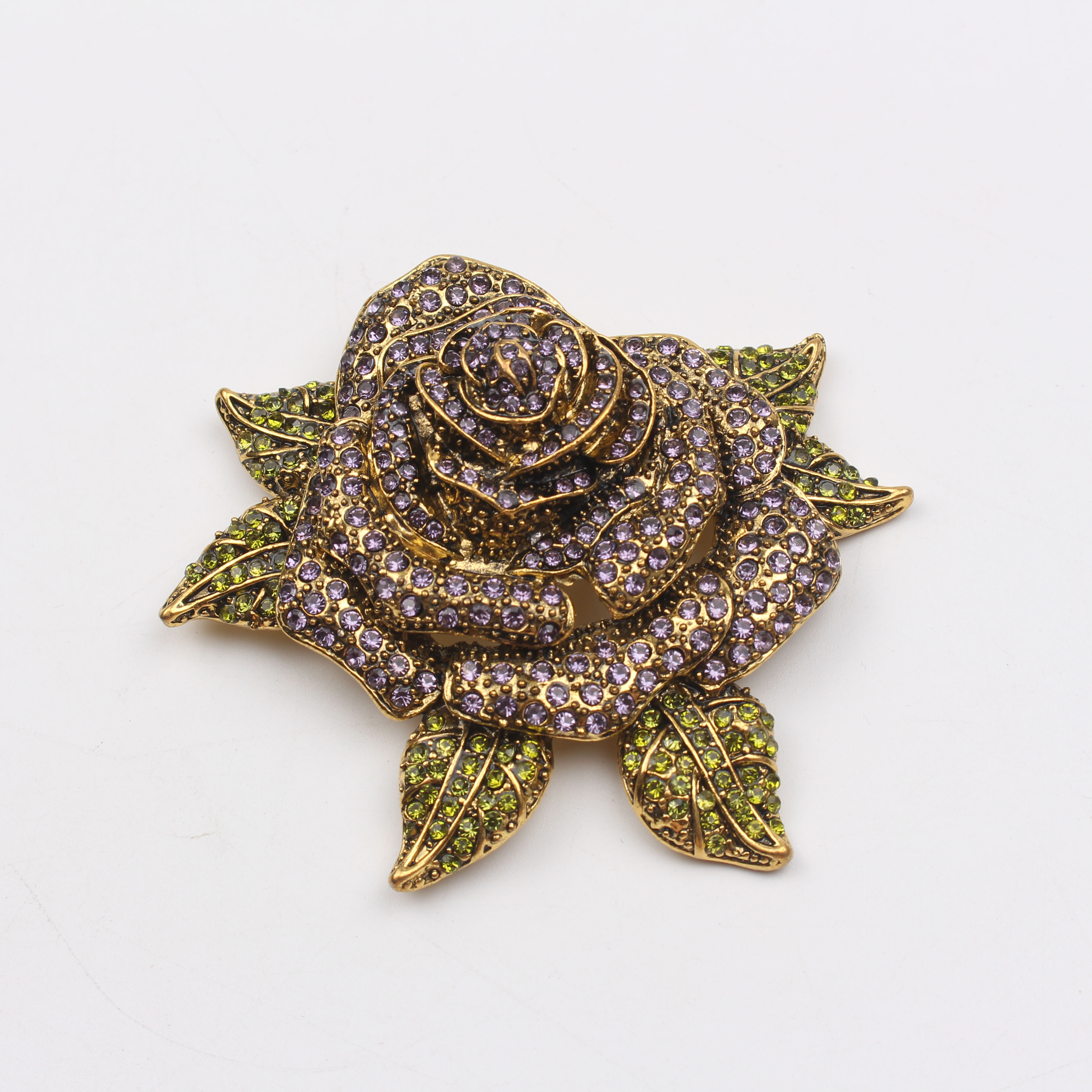 enamel rose brooch novelty czech diamond studded floral pin minimalist irregular flower shaped brooch for fashion accessory details 0