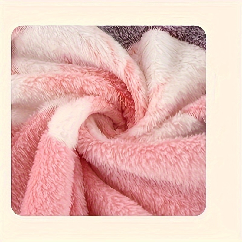 1pc cozy pink floral print flannel blanket soft comfortable   multi functional   office camping   decoration nap shawl sofa holiday gift details 2