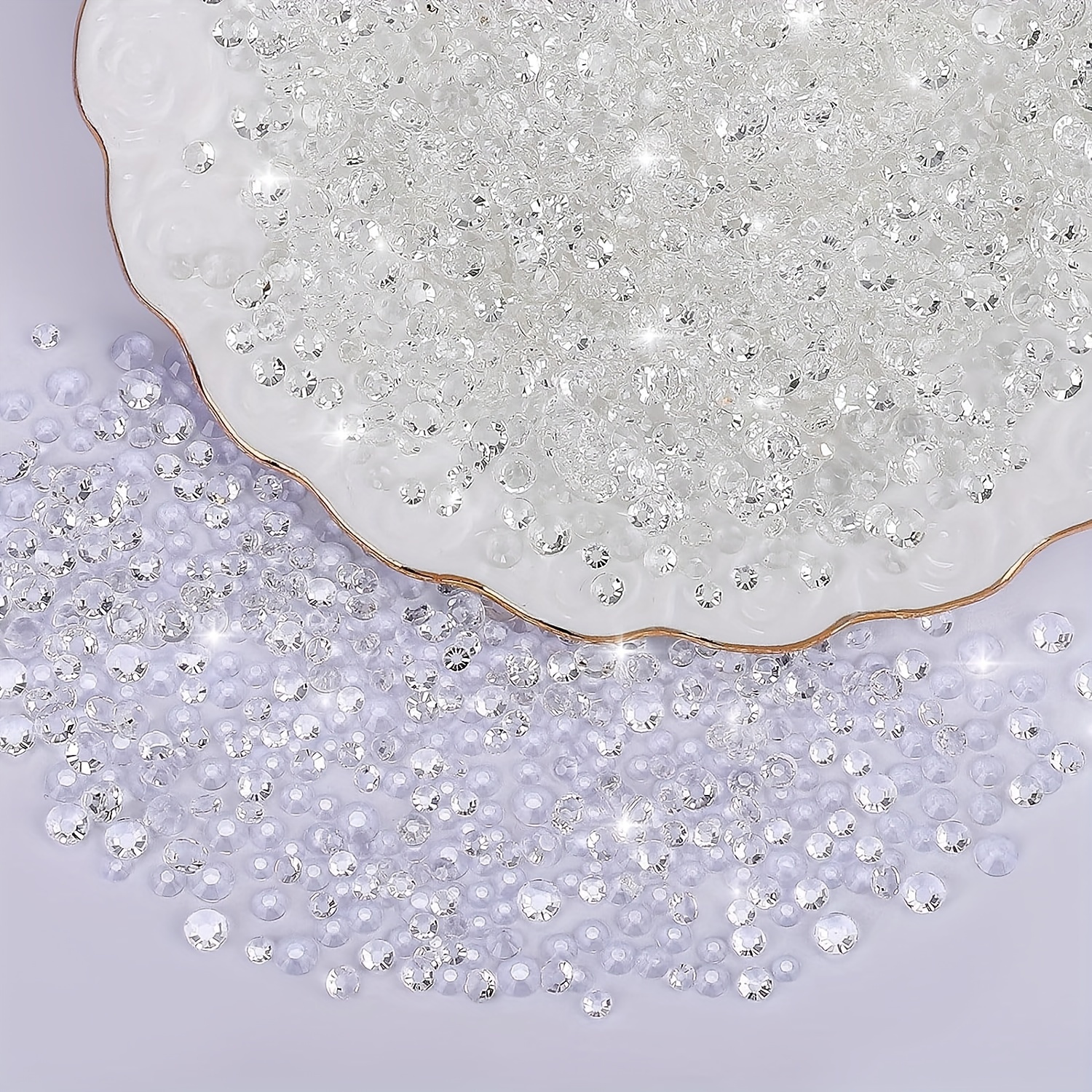 

700-5000pcs 2-6mm Transparent Resin Rhinestones Flat Back Non-hotfix Sparkling Round For Making Nail Art, Face Makeup, Shoes, Clothes & Bag Decorations