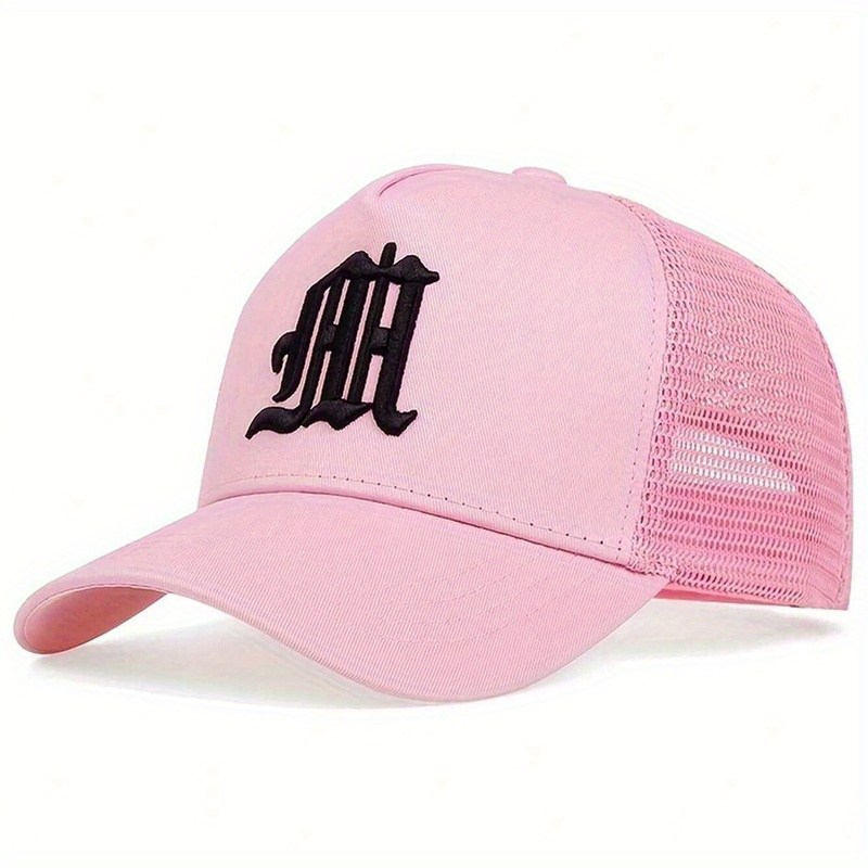 mens gothic letter m embroidered baseball cap mesh hat - Temu