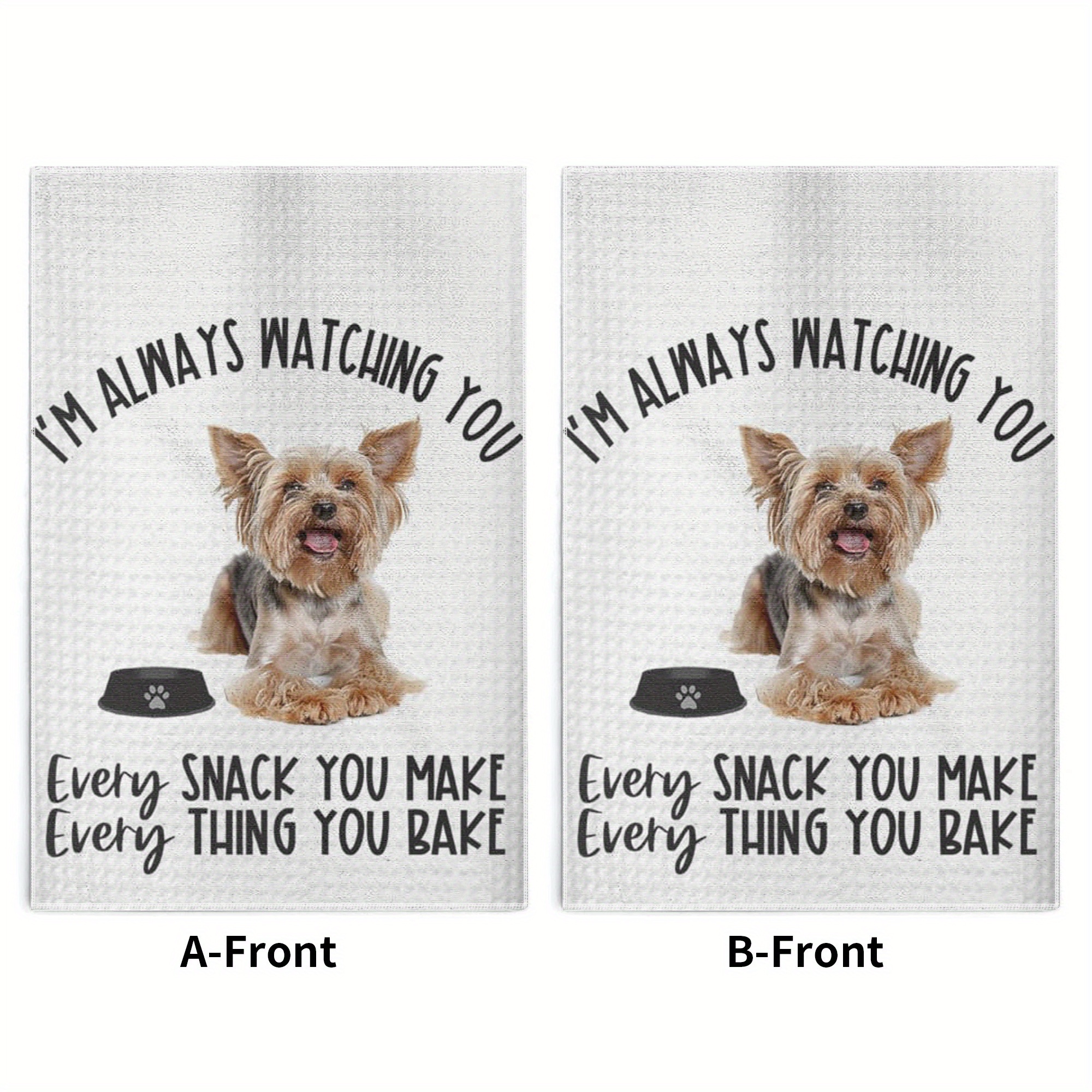 

Festive Cartoon Dog Kitchen Towels - 0 Twist, Hand Wash Only, Rectangular, Contemporary, Skein Weave, Polyester Cover