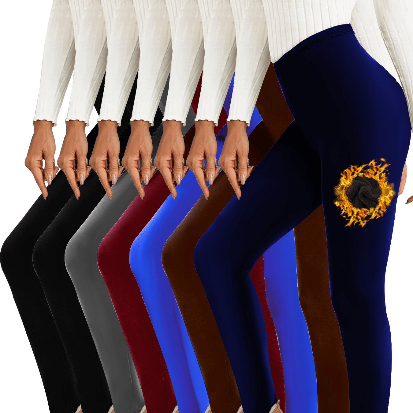 

6-7 Fleece Lined Leggings, Waist , Fleece For , Suitable For , A -have For Women.