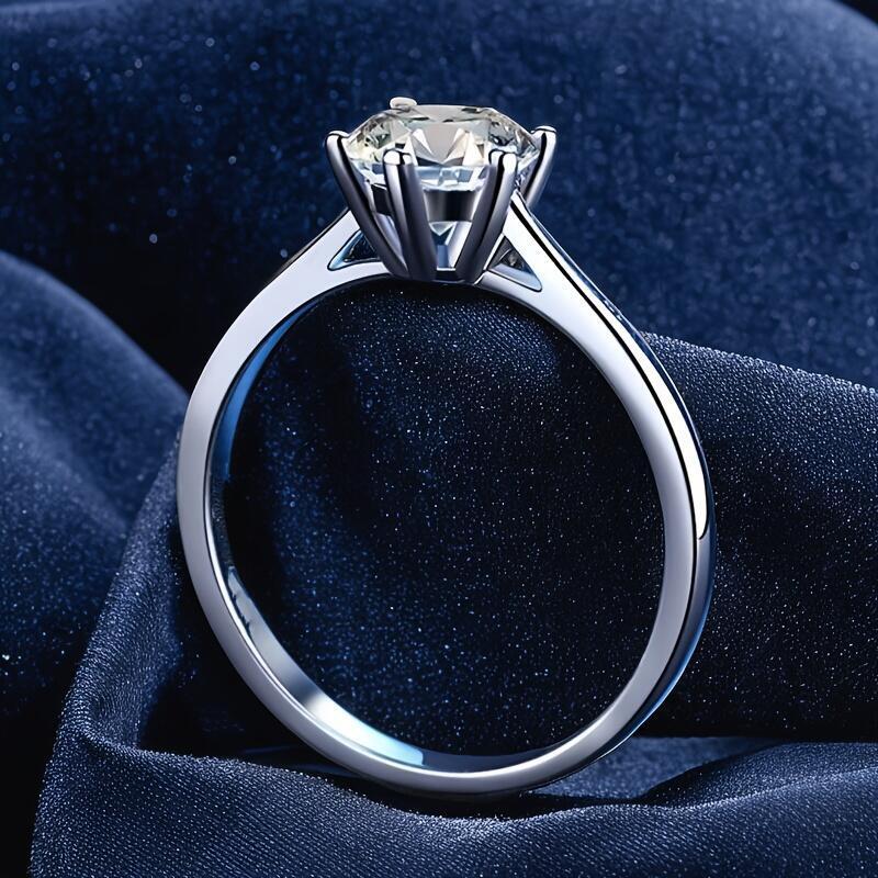 Image of 925 Silvery 0. 5 Carat 1 Carat 2 Carat 3 Carat Classic Sense Simple And Elegant Jewelry Gift Birthday Anniversary Gift Proposal Engagement Wedding Daily Wear, For Teenager