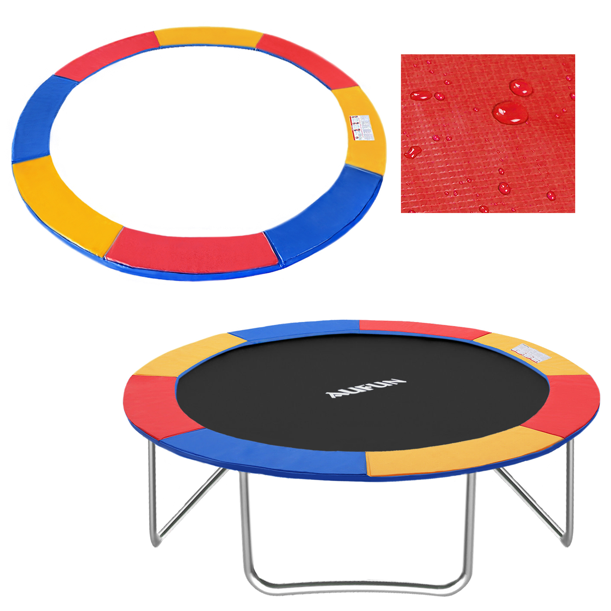 Image of Trampoline Edge Cover Frame Padding, Diameter 244 Cm/305 Cm/366 Cm, Padded Spring Cover Trampoline Accessory Set Tear-resistant And Durable
