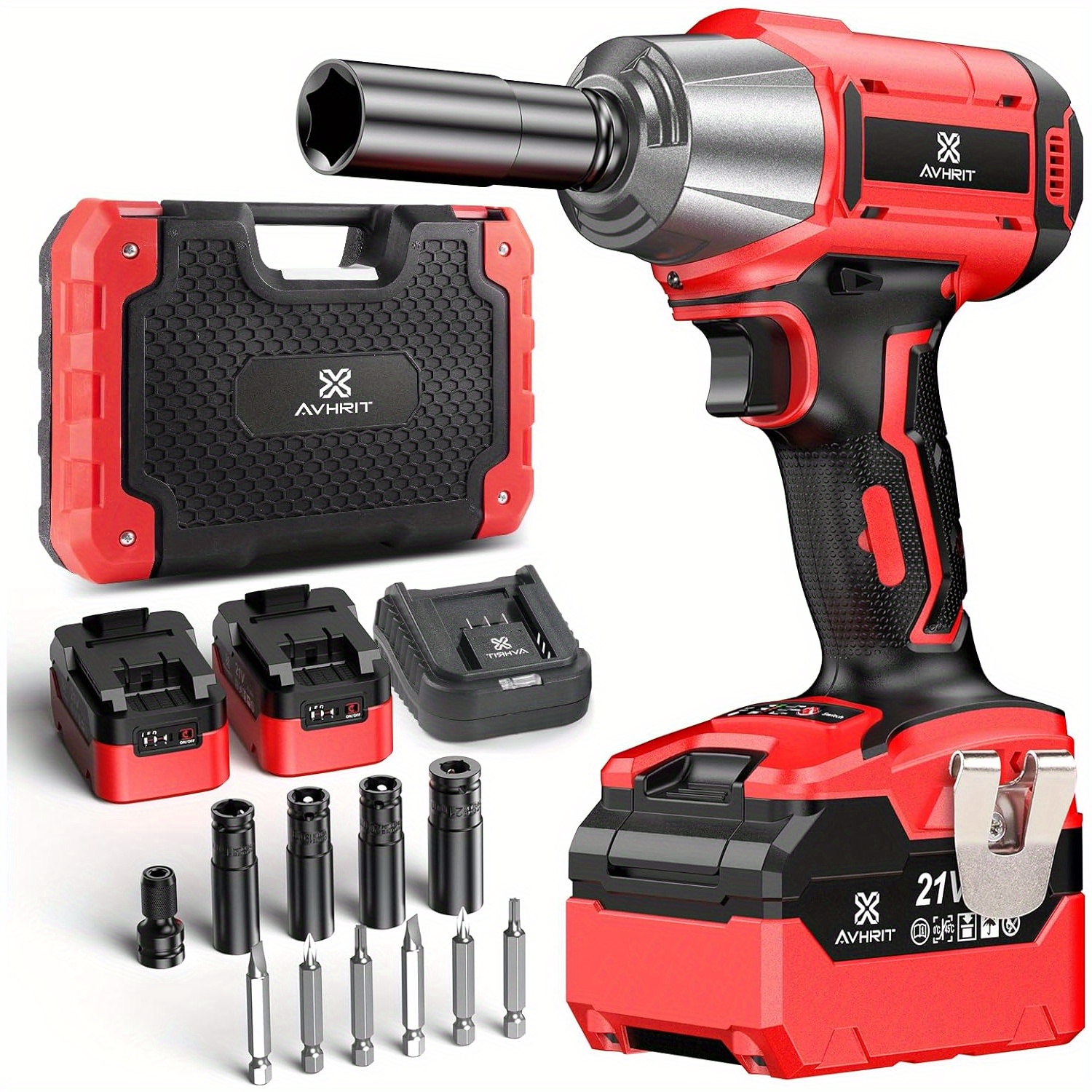 Cordless impact wrench with battery and charger discount