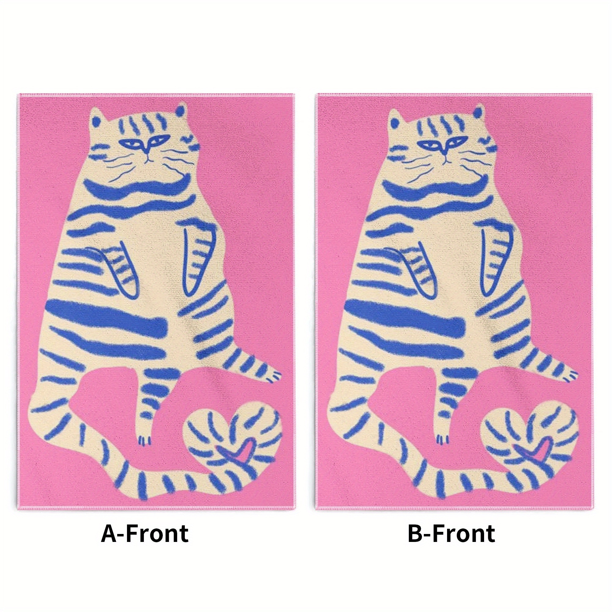 TEMU Funny Cat Cartoon Kitchen Towel - Lightweight, Hand Wash Only, Rectangular, Contemporary Design, Machine Washable, High Quality