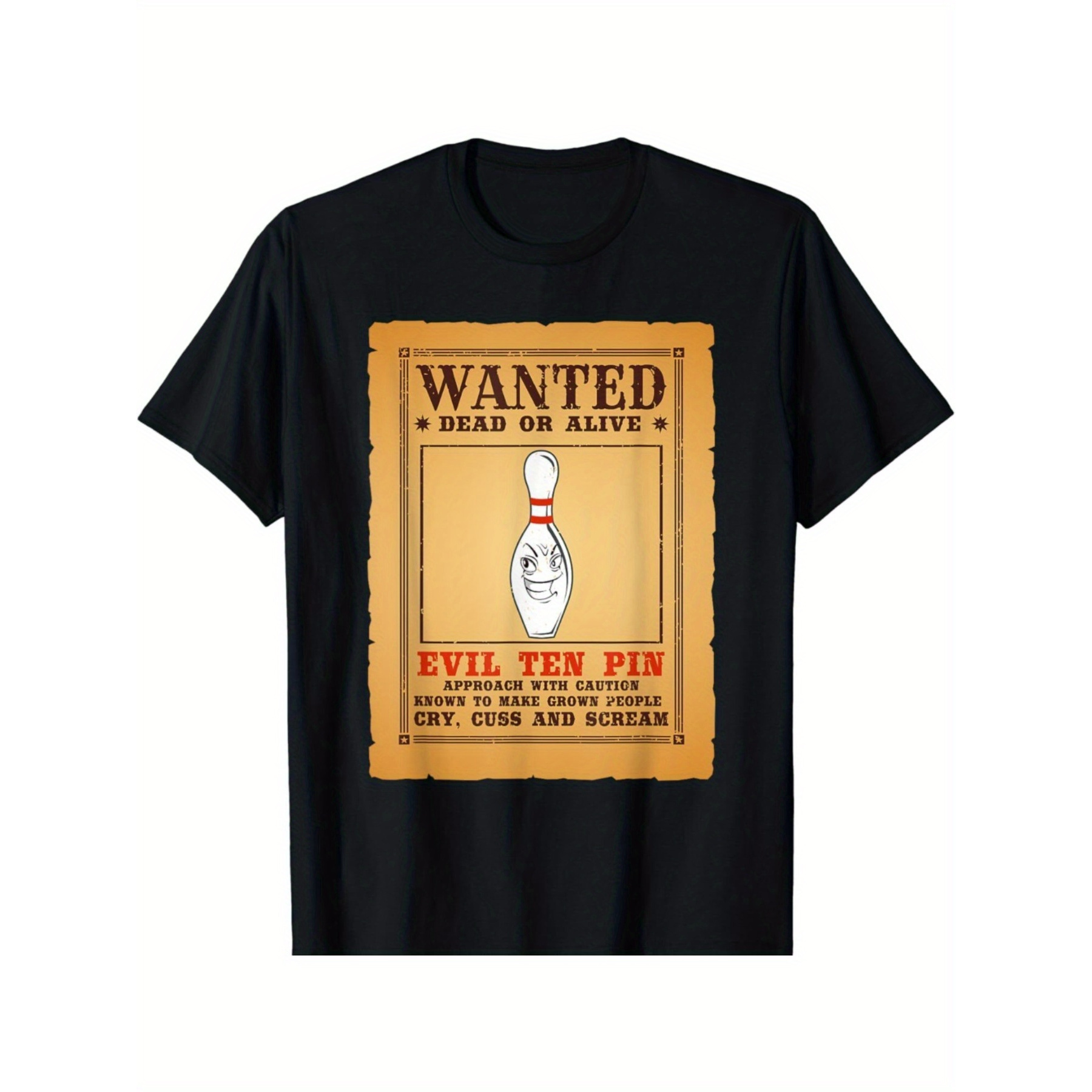 

New Limited Evil Ten Pin Wanted Funny Bowling Gift Creative T-shirt S-3xl