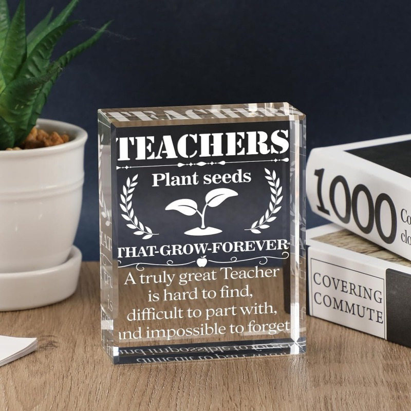 Gifts Teacher Engraved Crystal Plaque Appreciation Gifts - Temu