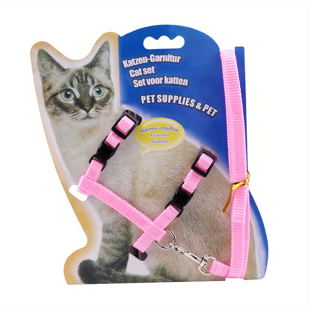 Secure And Comfortable Adjustable Cat Harness And Leash Set Fit For Kittens - Keep Your Feline Friend Safe And Happy!