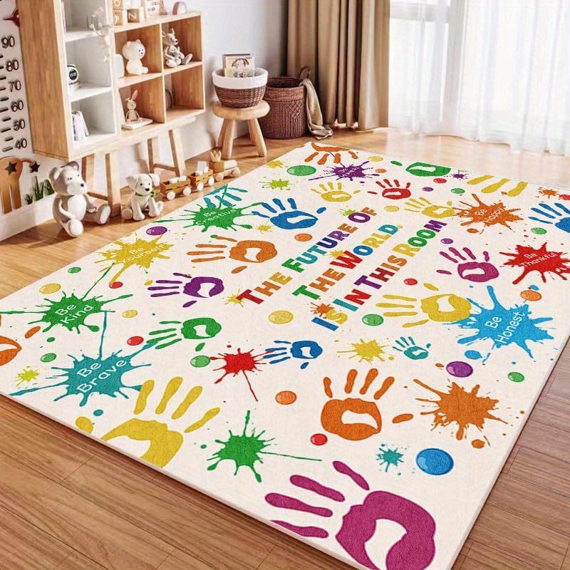 Floor Mat Thick Playroom Rug Colorful Kids Rug, Washable Rug For