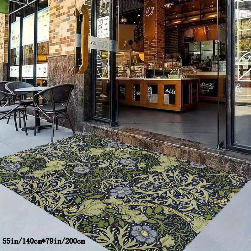 

Luxurious Floral Area Rug - 800gsm, Non-slip Dot Backing, Machine Washable For Living Room, Bedroom, Study, Hotel, And Café Decor