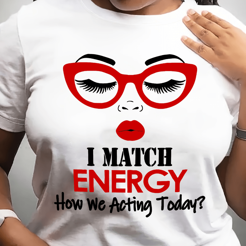 

Graphic Neck T-shirt, Short Sleeve Casual Top For , Women's Clothing