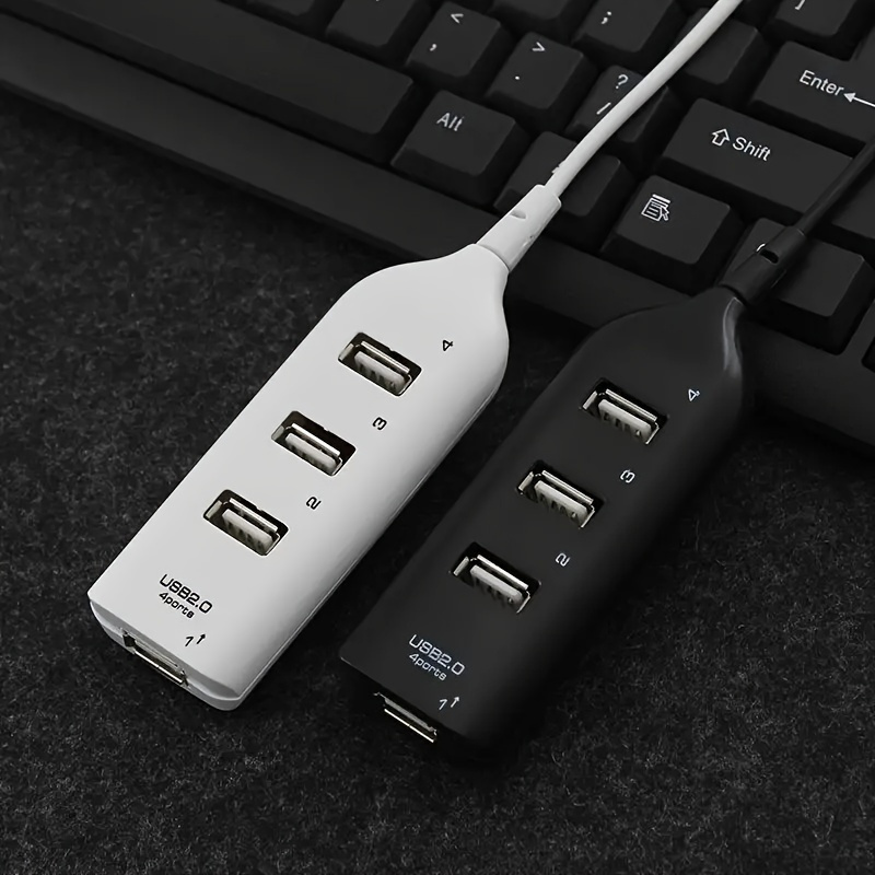 

1pc High--port Usb 2.0 , Micro Usb Splitter With Flat Design, Male To Female Connector, Plastic Material, No Battery Required For Pc And Computer Accessories