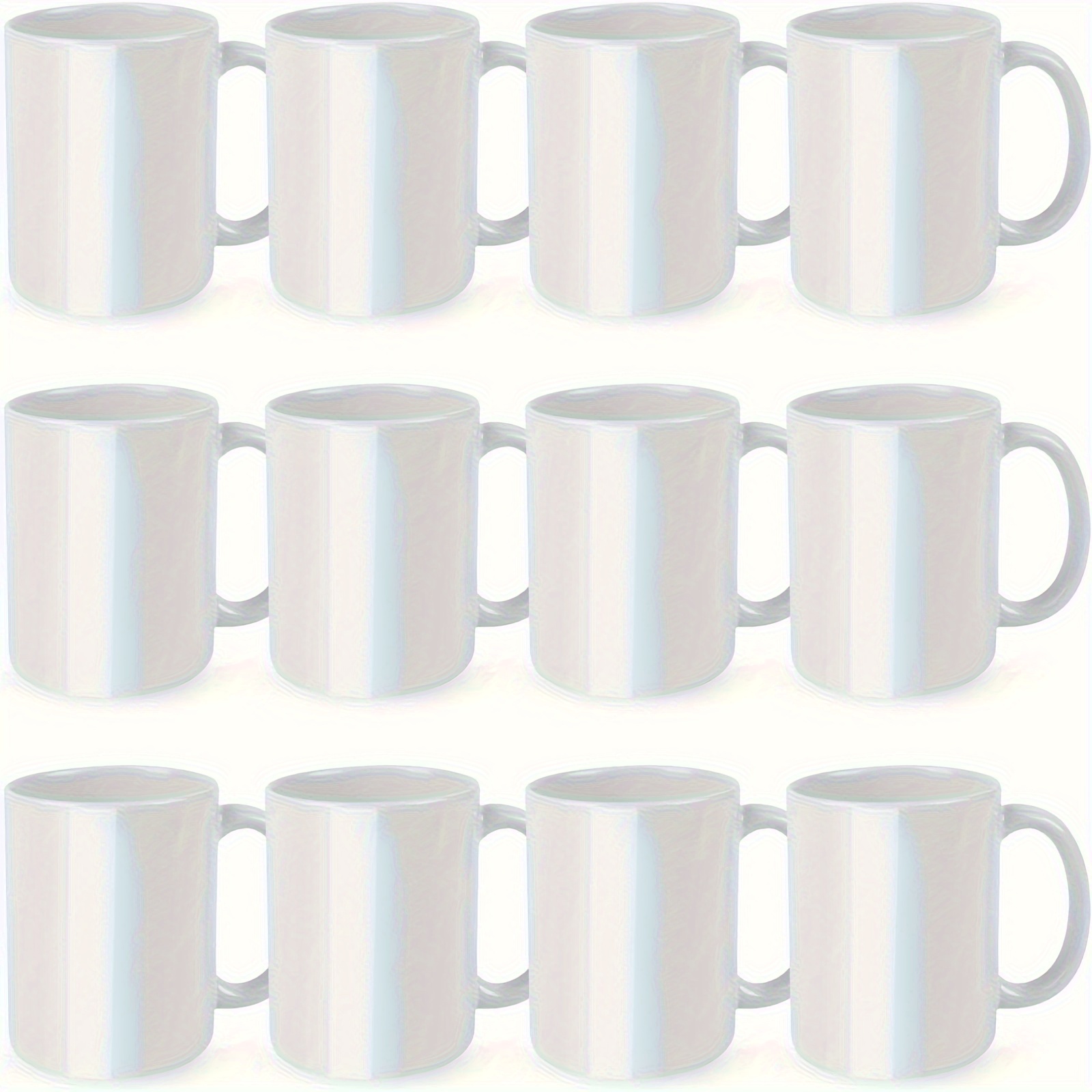 TEMU 12pcs Sublimation Mugs Cups 11oz Sublimation Ceramic Mugs White Cups, Sulimation Blanks, Blank White Mugs