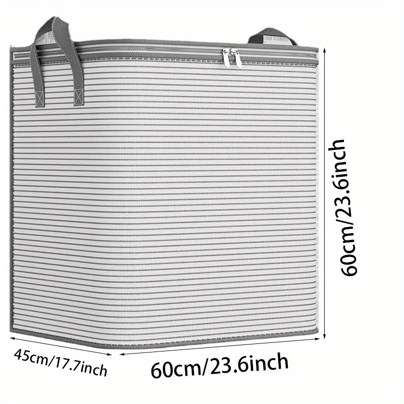 TEMU 1pc L/xl Extra Large Clothes Storage Bag, Portable And Foldable Blanket Storage Bags, Closet Organizer Storage Container With Durable Handle For