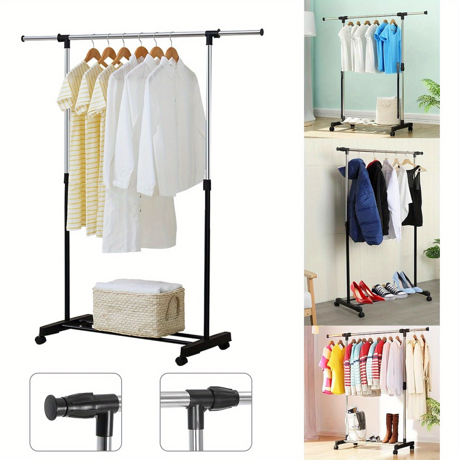 

Clothes , Portable Clothes On , Extendable Hanging For Clothes, Display For Bedroom Laundry