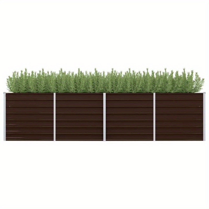 

Garden Raised Bed Brown 320 X 80 X 77 Cm Galvanised Steel, Ideal For Outdoor Use.