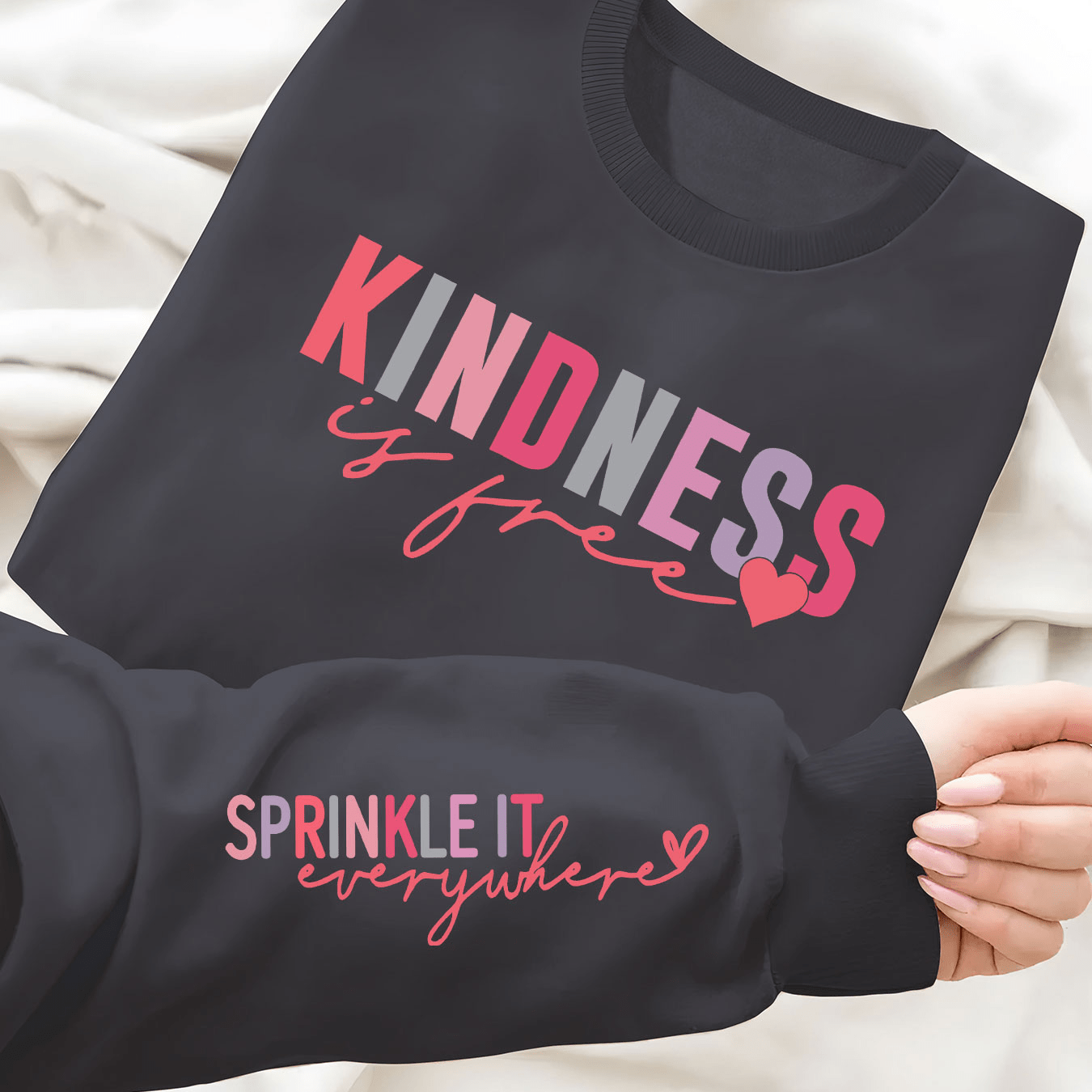 

Colorful Letter Print Pullover Sweatshirt, Casual Long Sleeve Crew Neck Sweatshirt For Fall & Winter, Women's Clothing