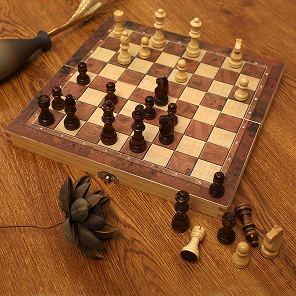 

Wooden Chess Set, Dual Queens, Anti-slip, Pieces, For Competitive Play & Family, For 14 & Up, Ideal For Halloween & Christmas Gifts