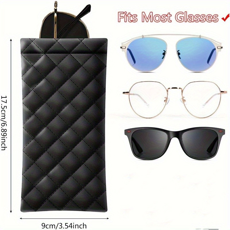 1 2 3 4pcs portable squeeze glasses case   leather soft fashion glasses bag portable phone fashion glasses storage box details 1