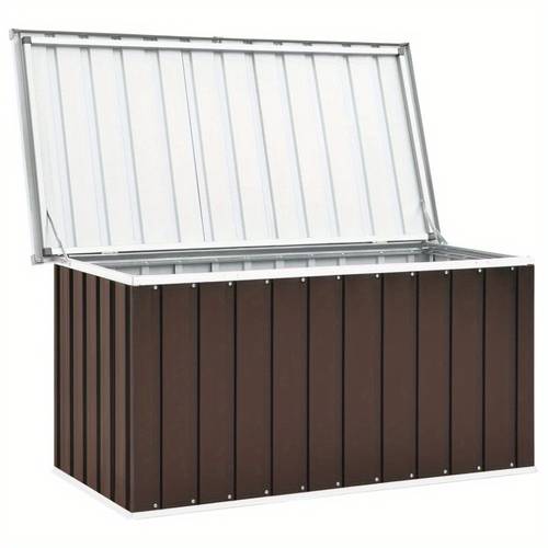 black galvanized steel garden storage box with lid 51 x26 4 x25 6 rust proof outdoor organizer multi purpose rectangular container for patio garden backyard storage outdoor storage rustic garden box patio storage box box cabinet rack for outdoor storage