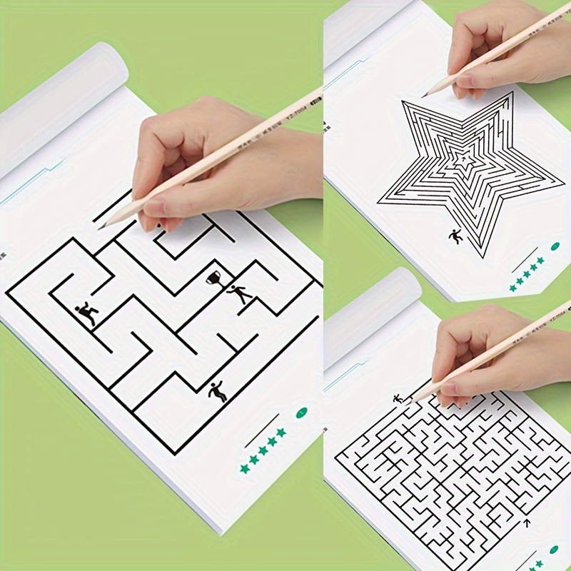 256 Pattern Focus Maze Training Book, Student Thinking Development Attention Game Puzzle Development Toy, Maze Game Book, as a holiday gift, Halloween, Christmas