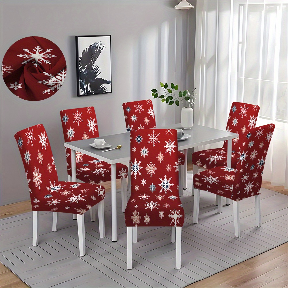 

Christmas Chair Covers - 2/4/6 Pieces - Fit For Dining Chairs - Oil And Stain Resistant - Suitable For Hotels, Restaurants, Offices, Banquet , And Home Decor - - Machine Washable