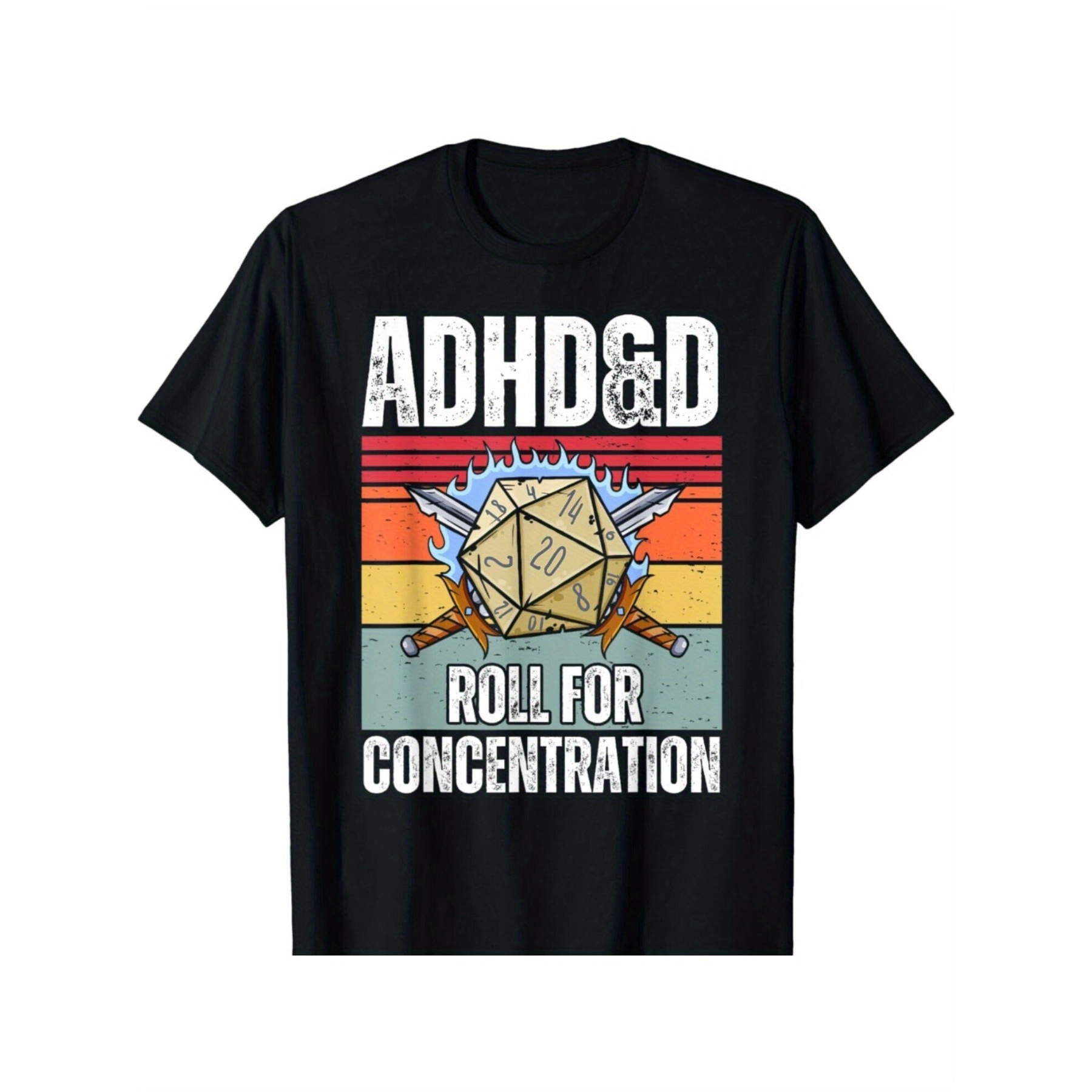 

Retro Retro Adhd & D Volume Focus Attention Funny Gamer Gift Unisex T-shirt