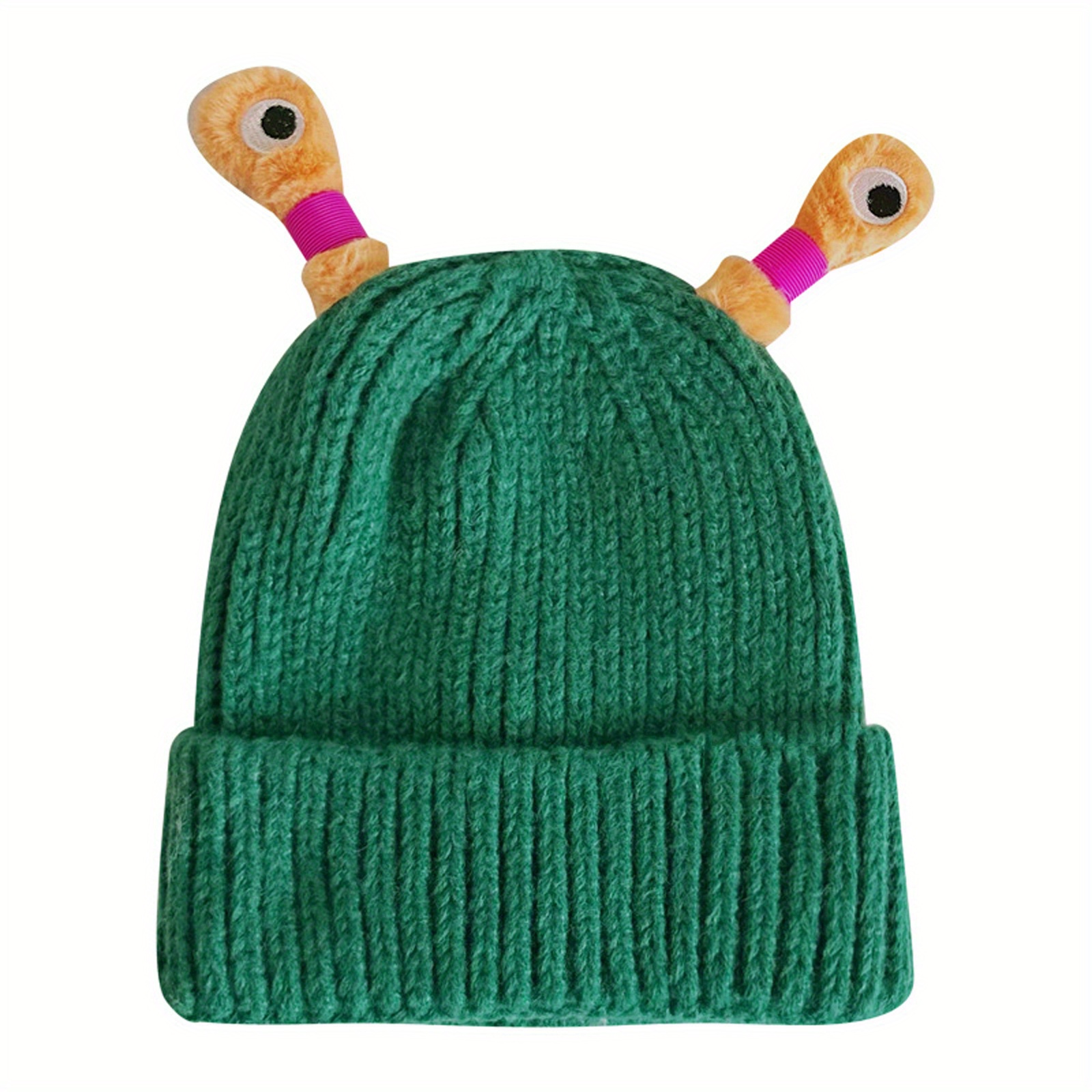 

Women Funny Beanie Hat Glowing Monster Hat With Retractable Knitted Winter Beanie Hats Christmas Gifts