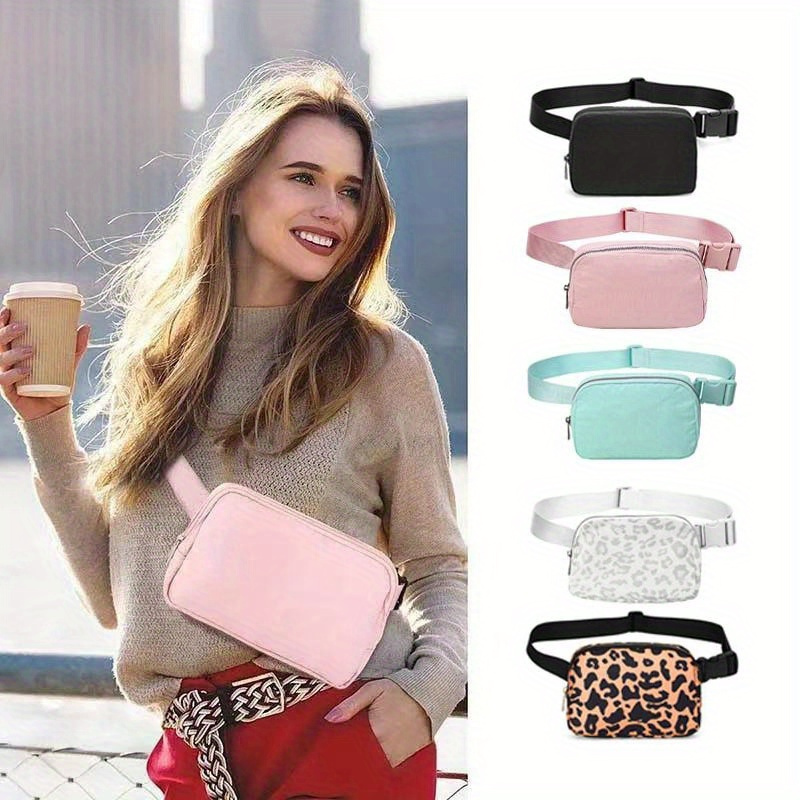 

Crossbody Bags Women Belt Bag 2 Way Zipper Fanny Bag With Adjustable Strap Water Repellent Waist Bag