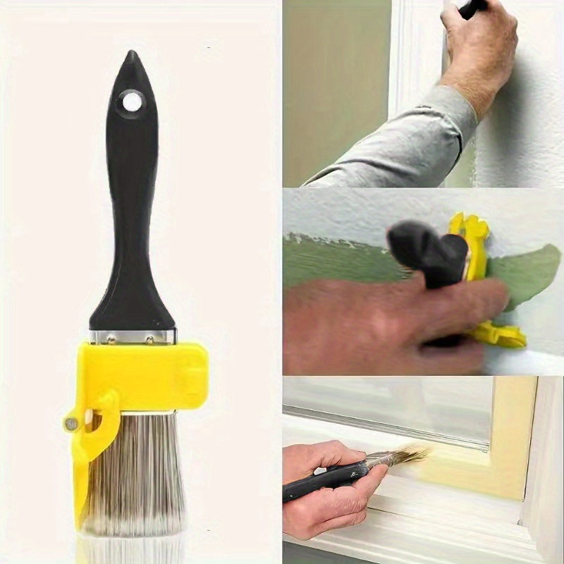 

1pc Multifunctional Edger Paint Brush With Built-in Shield – Portable Durable No-electricity Brush For Living Room, Bedroom, And Toilet