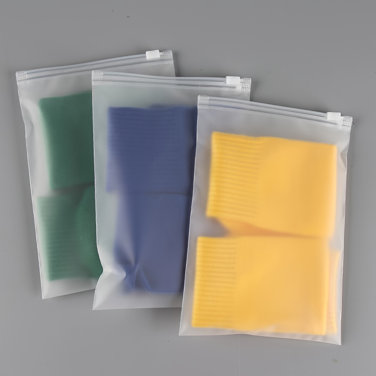 100  double sided zipper storage bags 14mil thick frosted plastic for durable travel underwear organization reusable seal design