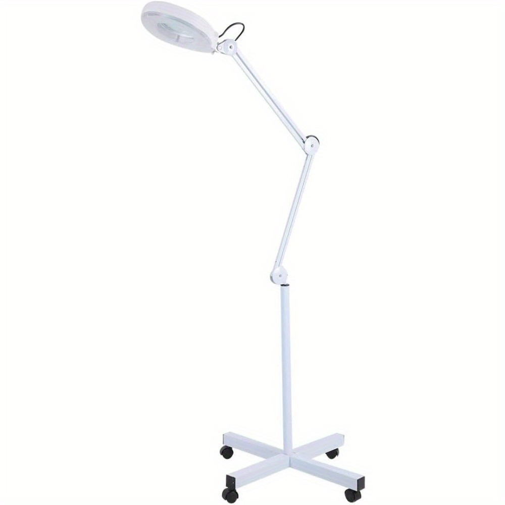 

Magnifier Lamp Floor Stand, 5x Magnification Illuminated Magnifier Lamp, Foldable Magnifying Glass Lamp, 2-in-1 Led Magnifier Lamp With Metal Frame And Support Arm For Therapist, Cool Led White Lamp