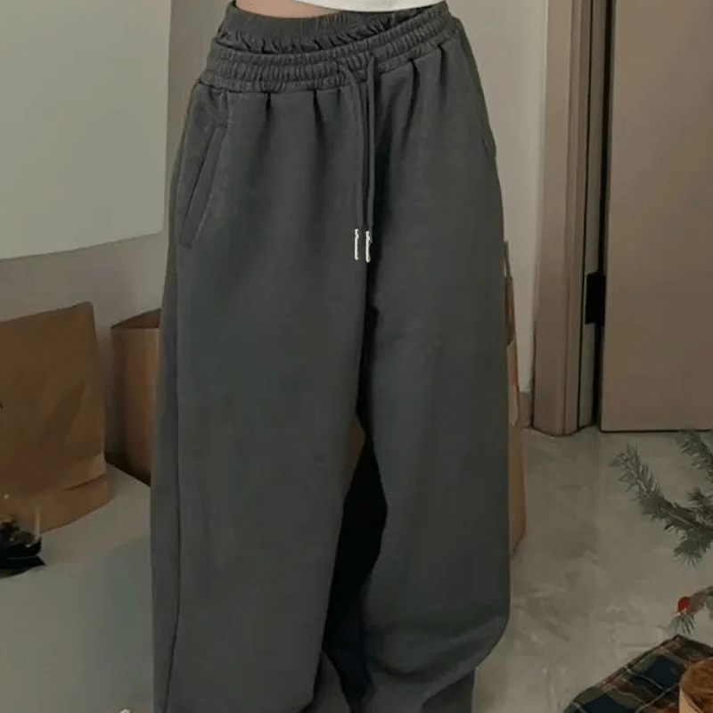 

Pantalon taille à jambes larges Y2K , en tissu , lavable en , toutes .