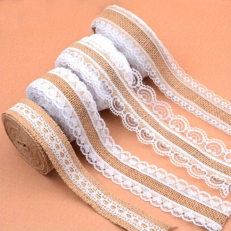 

2 Meters/roll Of Lace Linen Lace Decorative Roll Wrapping Wedding Decoration Vintage Decorative Ribbon Diy Handmade Material Accessories, Best For Christmas, Thanksgiving