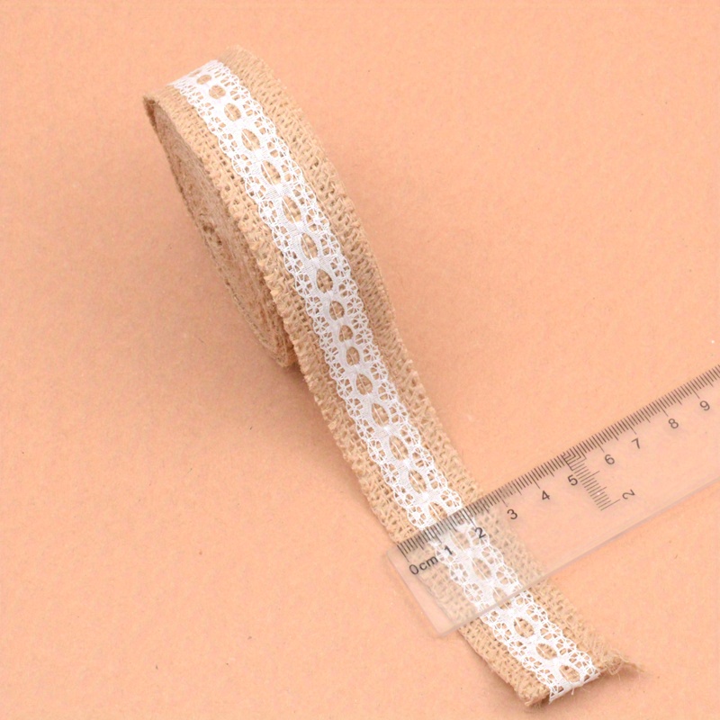 Image of 2m/roll Lace Burlap Trim Decorative Roll Wrapping For Wedding Arrangements, Vintage Decorative Ribbon, Diy Craft Material Accessories Christmas, Halloween